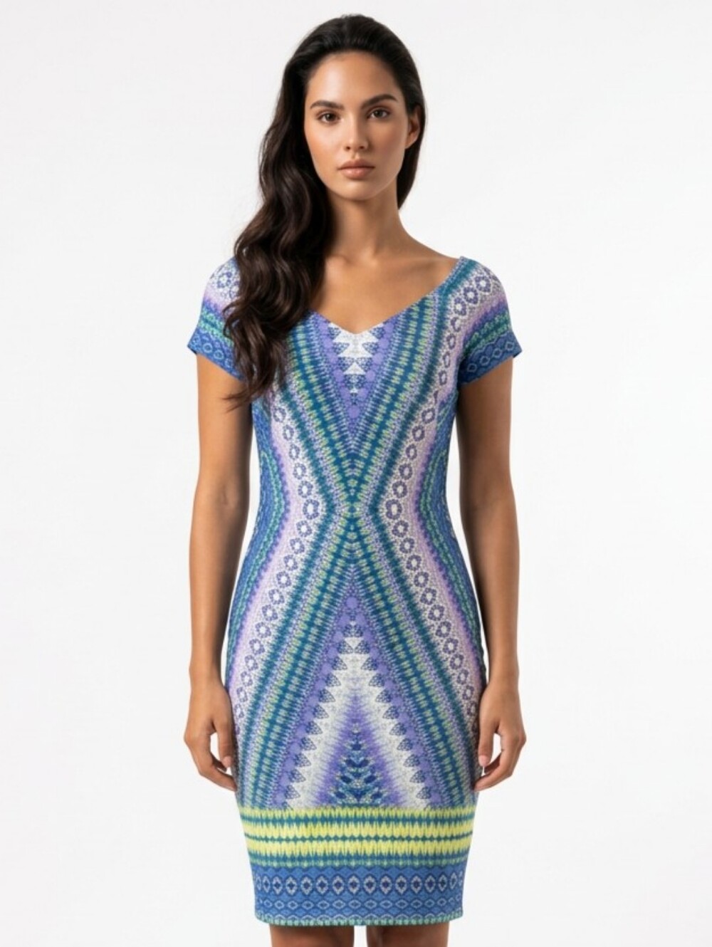 Bisou Bisou Short Sleeve Midi Dress Size 12